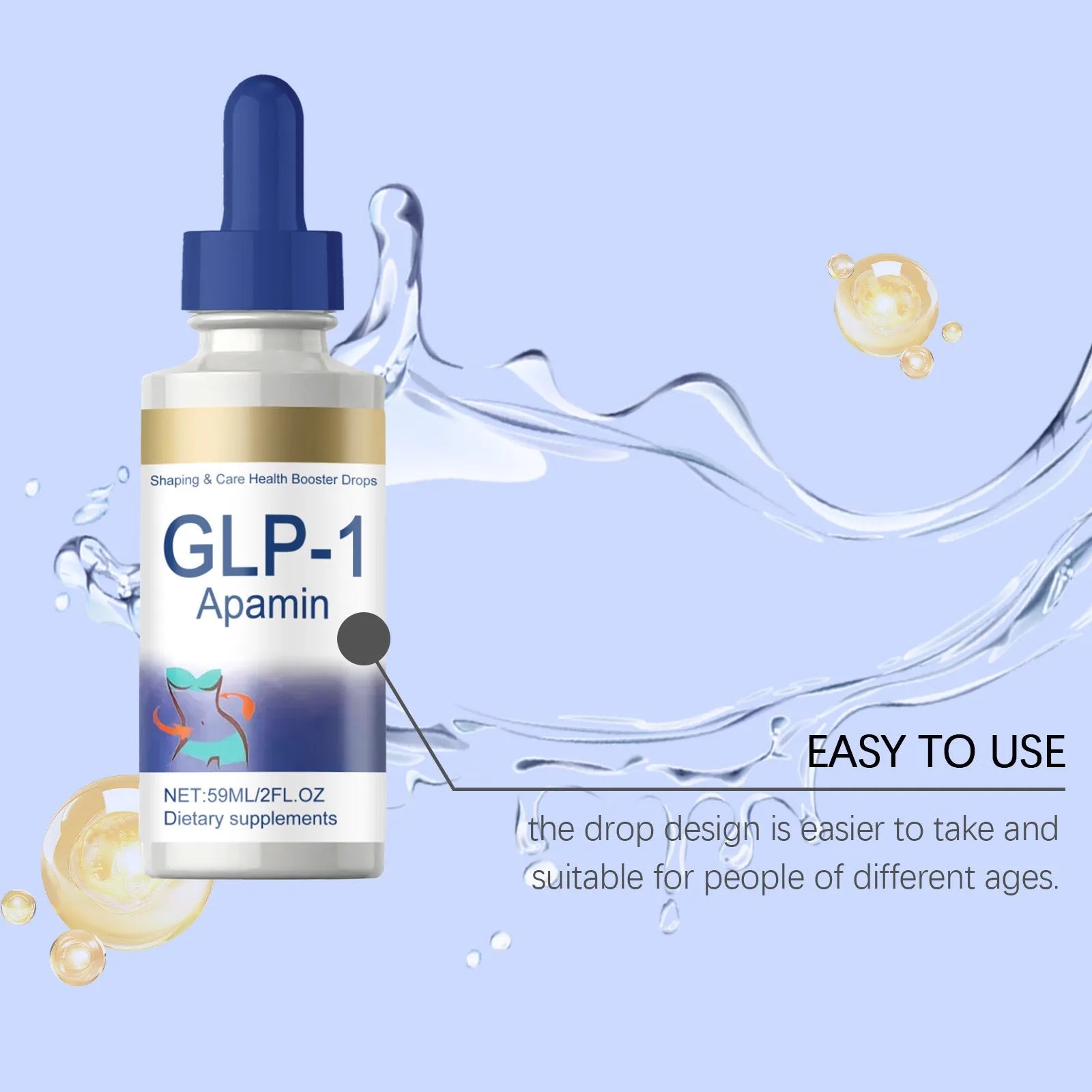 59ml Elastic Body Care Drops bottle for skin hydration and texture improvement