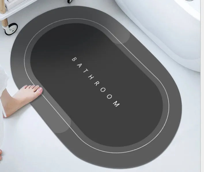 Modern diatom mud floor mat with natural rubber base in blue colour option
