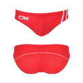 Men's nylon bikini swim trunks in white, black, red, rose red and sapphire blue colours