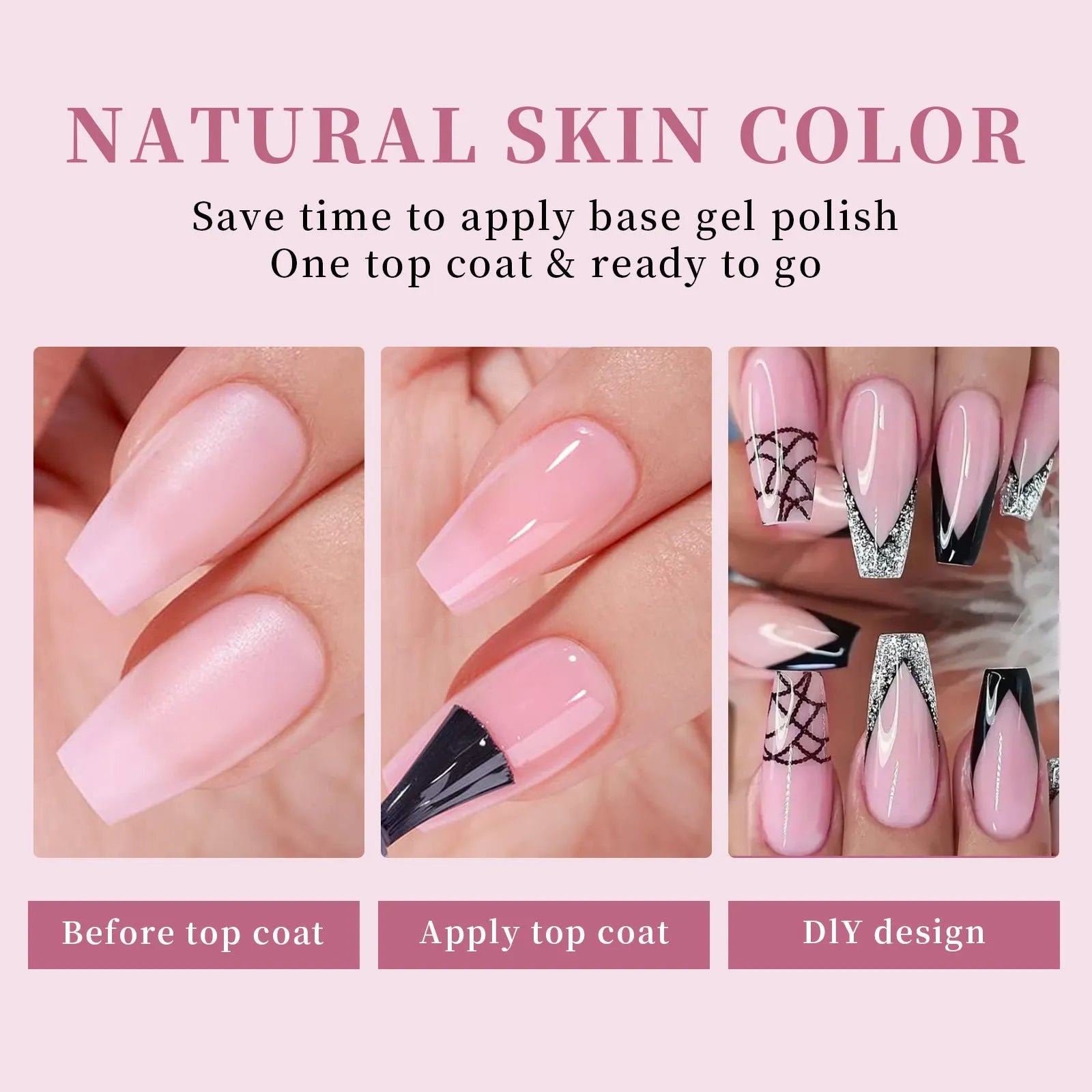 Nude seamless removable nail stickers in multiple colour options for ladies