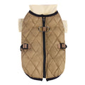 Winter dog clothes two-piece suit in polyester, brown, army green, and wine red colours