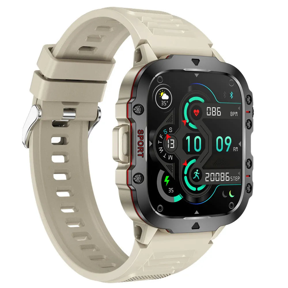 QX11 Smart Bluetooth Watch with zinc alloy case showing TFT screen displaying heart rate data