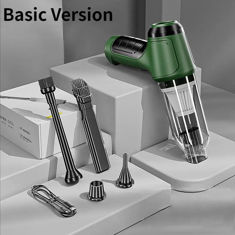 Wireless handheld vehicle vacuum cleaner with ABS body and multiple nozzles in white