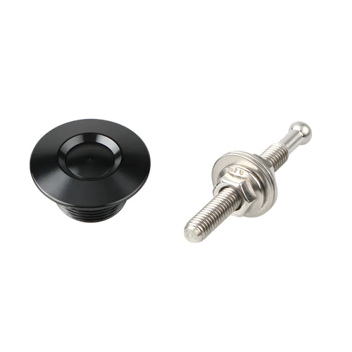 30mm diameter aluminium alloy button-type car cover lock in silver, shown with iron screw.
