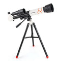 White plastic astronomical telescope with tripod for beginner stargazing, compatible with iPhone models
