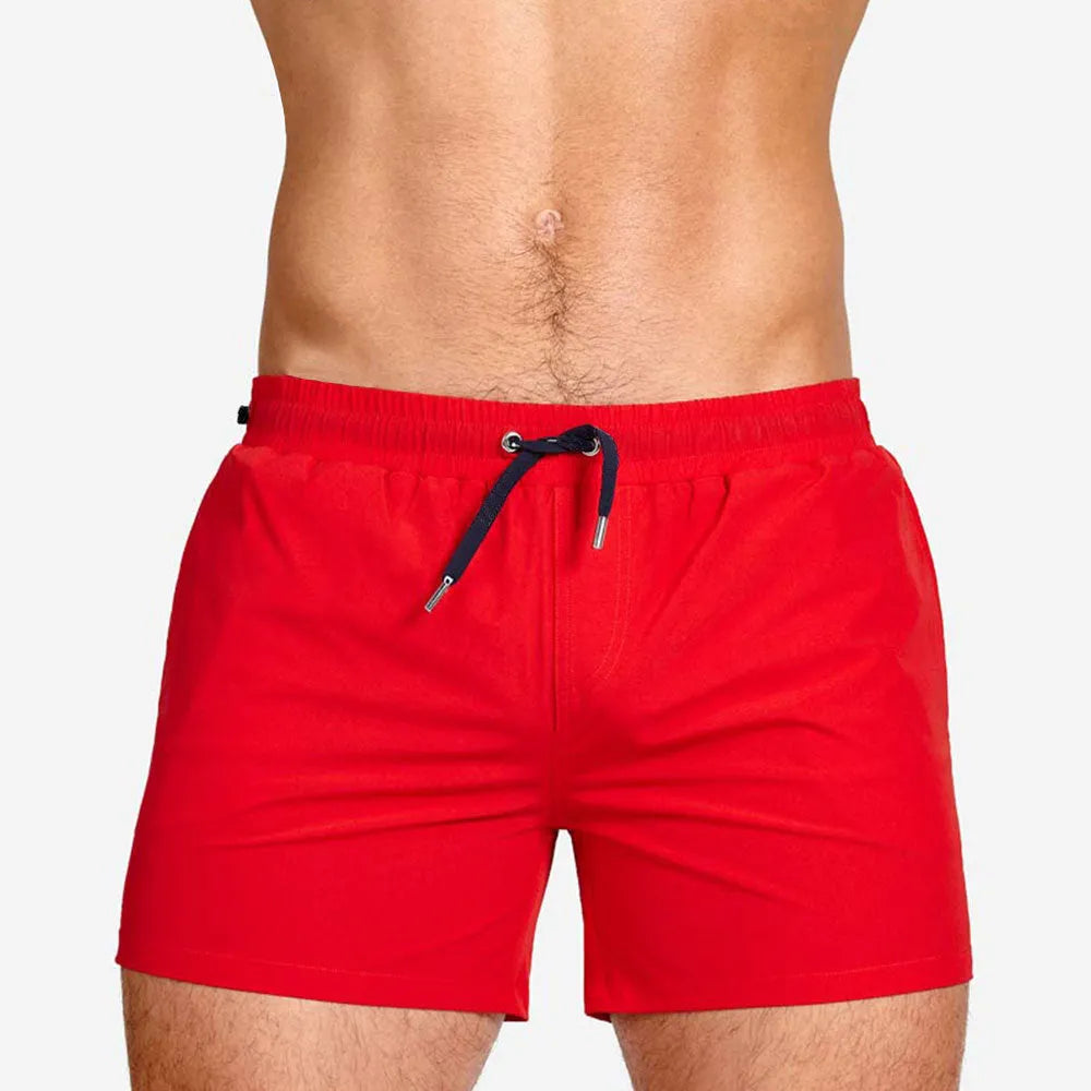 Men's mesh-lined swimming shorts in polyester fabric for sports and fitness
