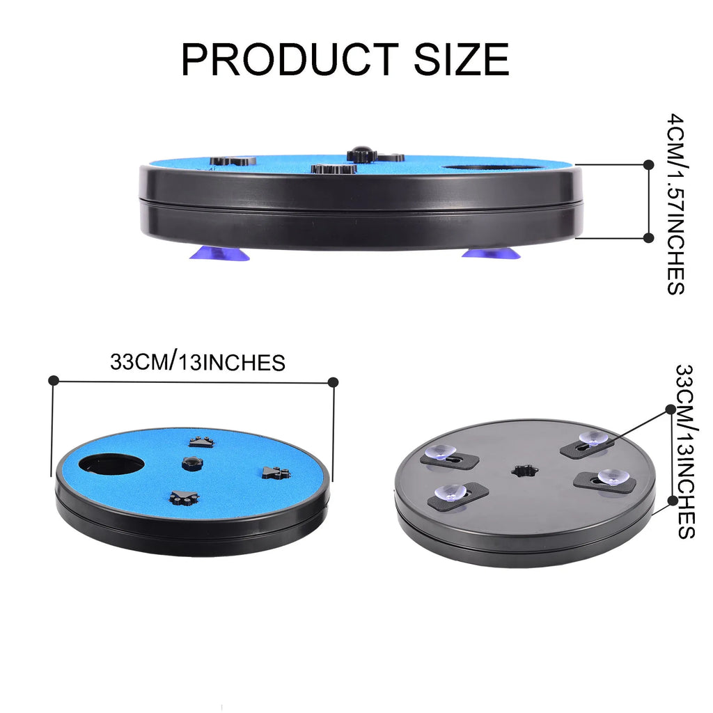 Square dog nail file board with rotating sandpaper top and anti-slip suction cup base