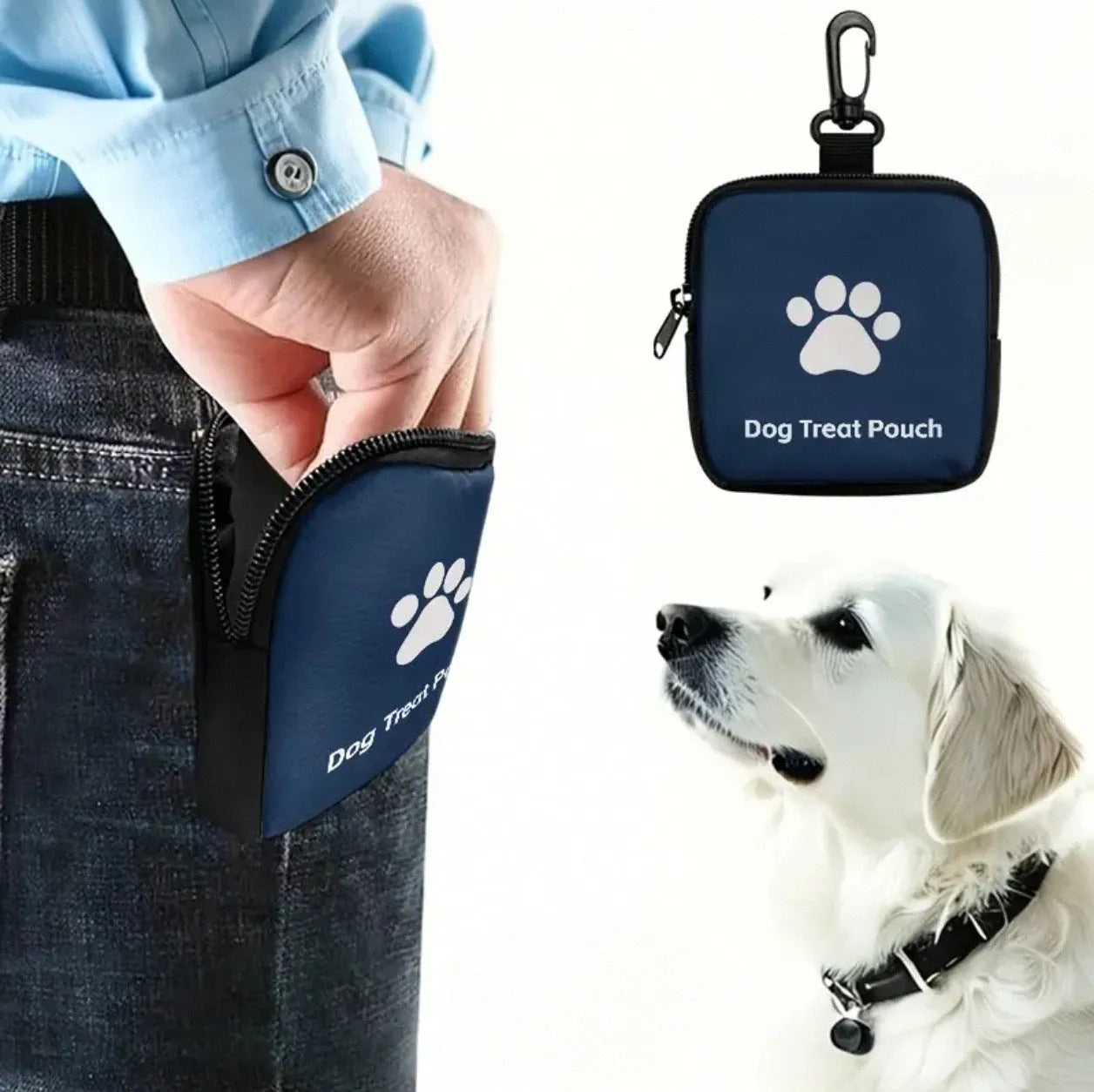 Polyester portable pet snack pack with zipper closure in Oxford fabric, black colour option
