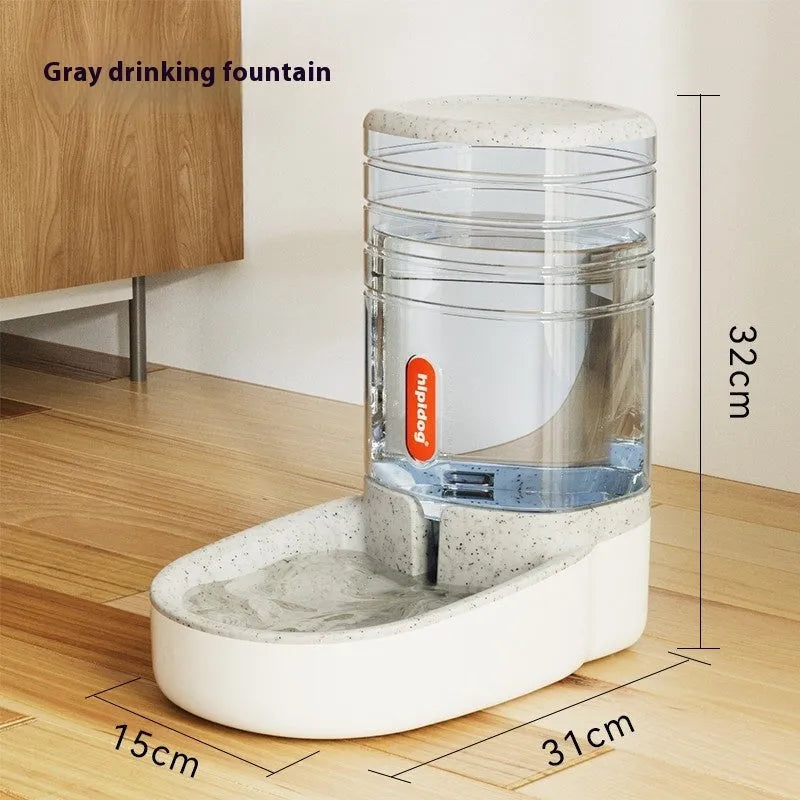 Automatic pet feeder or water fountain with 3.8L capacity in blue, green, grey, or pink colour.