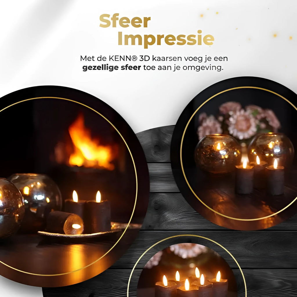 Black S6 LED electronic pillar candle measuring 5cm wide by 7cm tall.