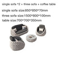Outdoor patio lounge sofa coffee table set with PE rattan finish, alloy frame, and high-density sponge cushions