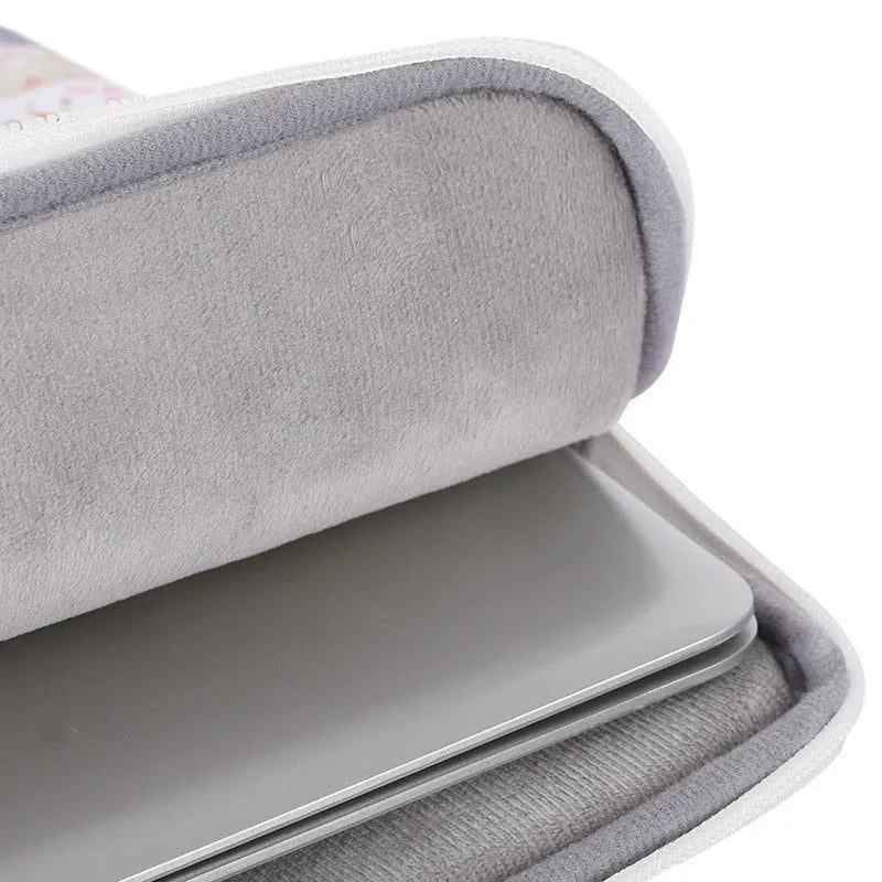 White PU leather waterproof laptop protective sleeve for 14 inch computers