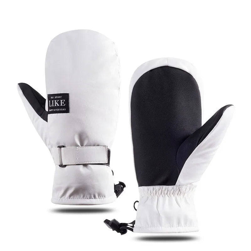 Black windproof cycling gloves with touch screen fingertips for cold weather riding