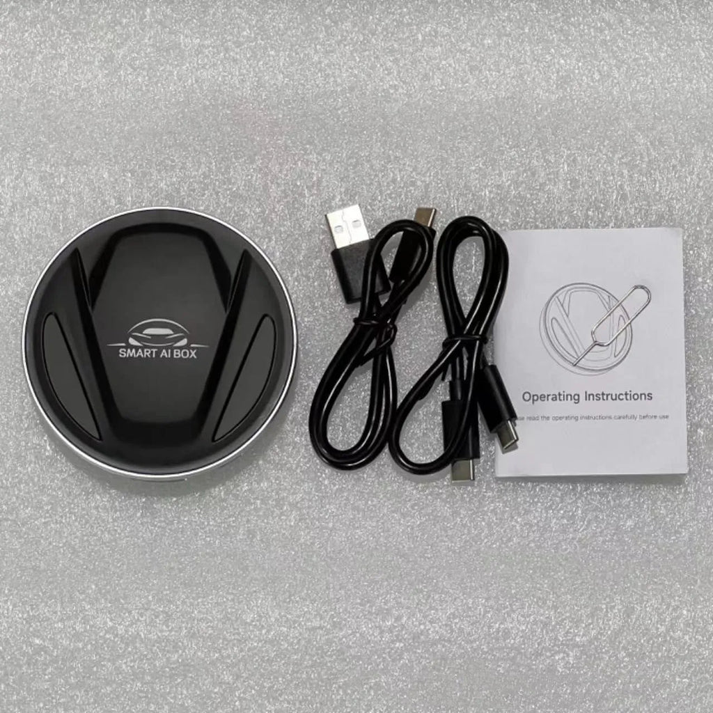Original TBOX CarPlay interface box with black plastic housing and data cable