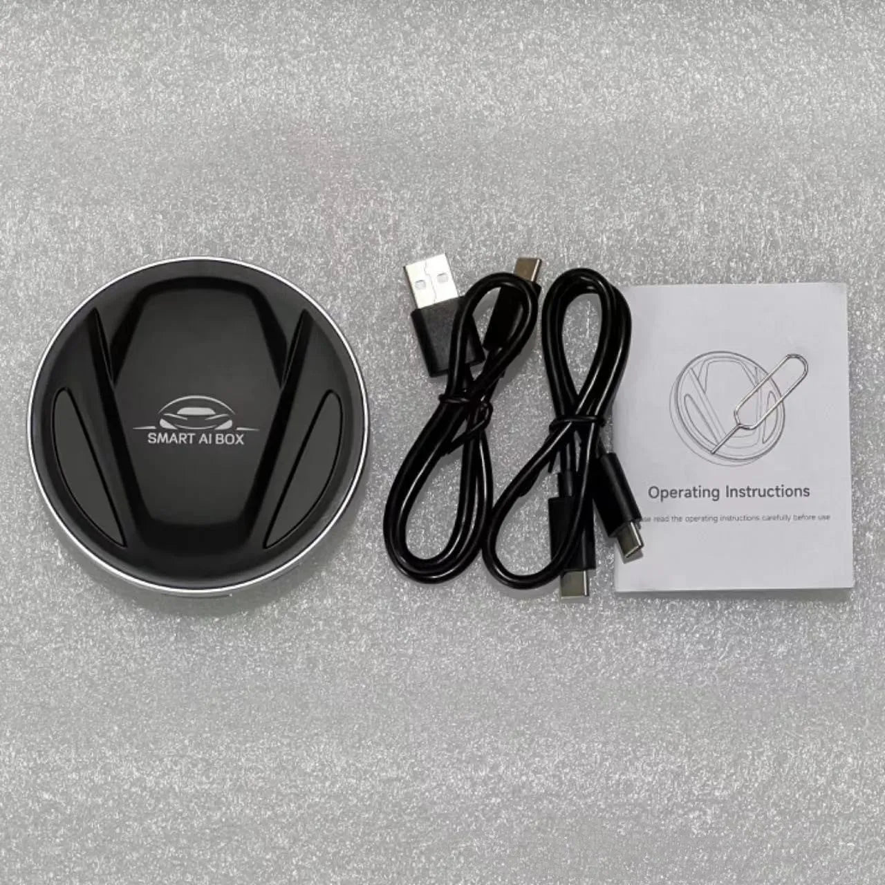 Original TBOX CarPlay interface box with black plastic housing and data cable