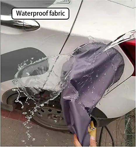 Waterproof cover for new energy vehicle charging in grey colour with drawstring closure