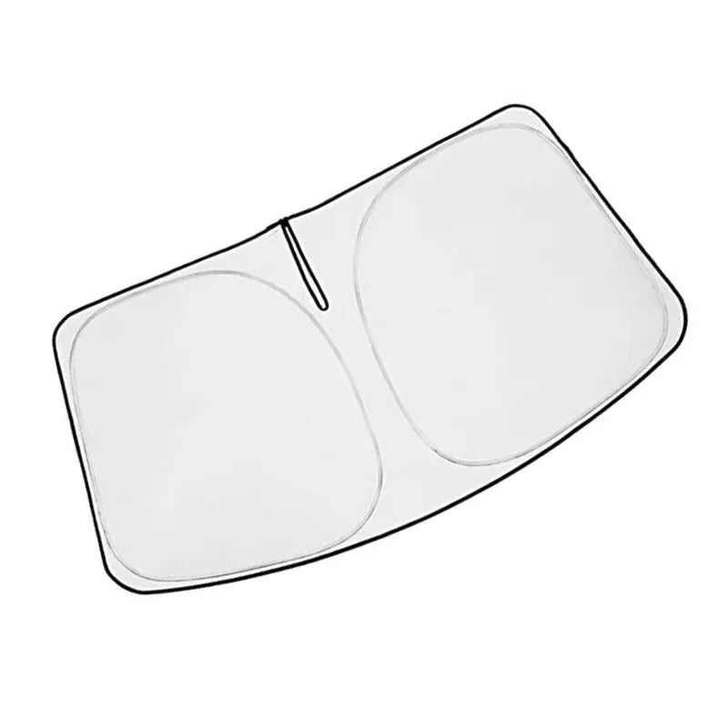 Custom silver tape sunshade cover for a Toyota NOAH XOVY 90 series car windshield