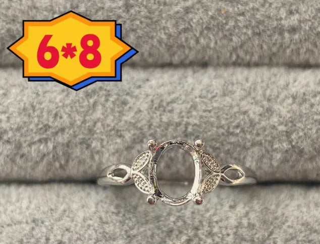 Oval denier ring with open mouth design, 6*8 main stone, and five-pointed star detail in electroplated copper