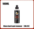 Glass Oil Film Remover cleaning cream paste container shown in 50ml, 100ml, and 200ml size options.