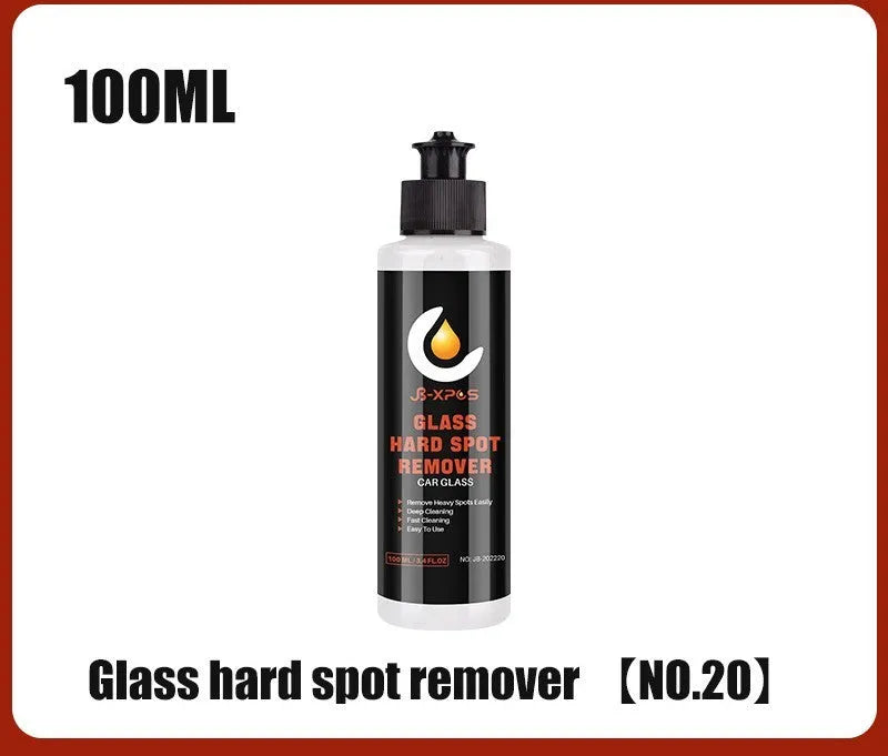 Glass Oil Film Remover cleaning cream paste container shown in 50ml, 100ml, and 200ml size options.