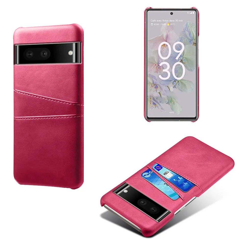 Calf pattern PC leather phone case for Google Pixel7 with card slot, available in multiple colours