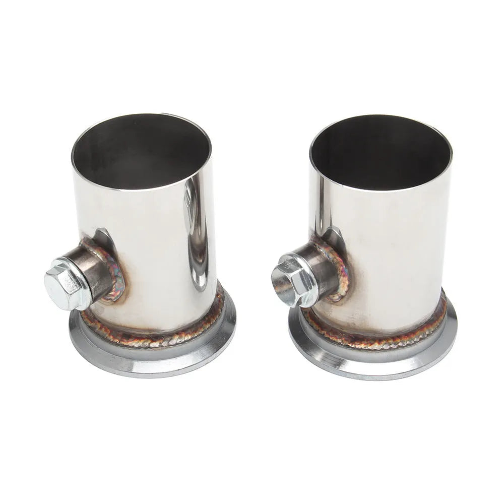Silver 304 stainless steel modified exhaust manifold for Chevrolet LS1 LS2 LS3 LS6 engines.