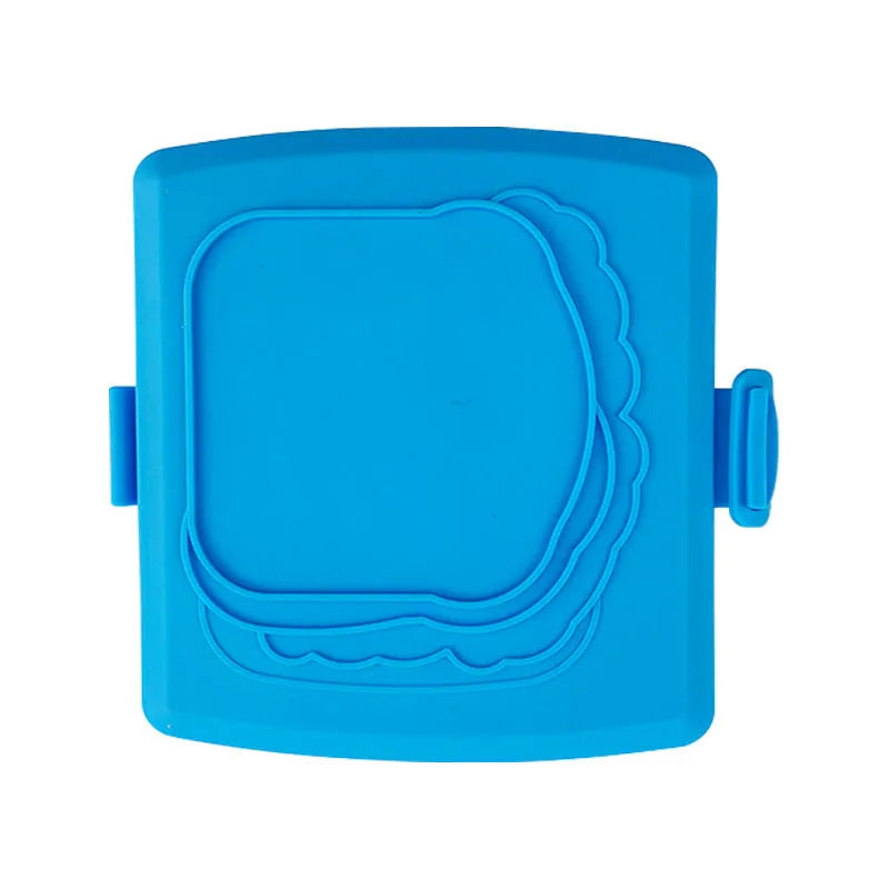 Red silicone baking tray and heat-resistant gloves set in colour box packaging