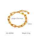 Stainless steel necklace, bracelet and earrings set with titanium steel horseshoe pendants