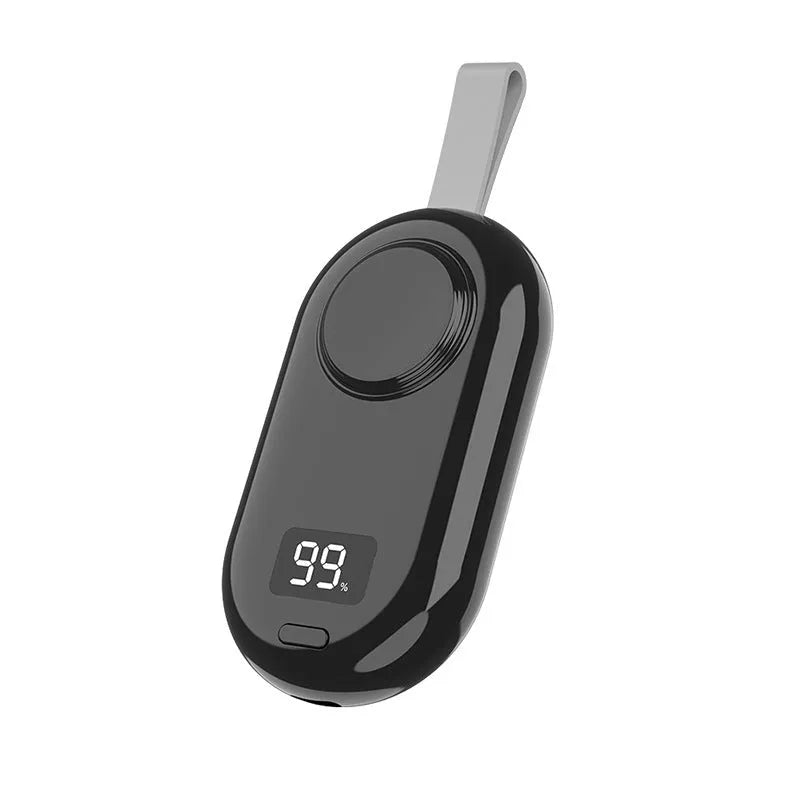 Black and white plastic wireless power bank for V5 watch charging with Type-C port.