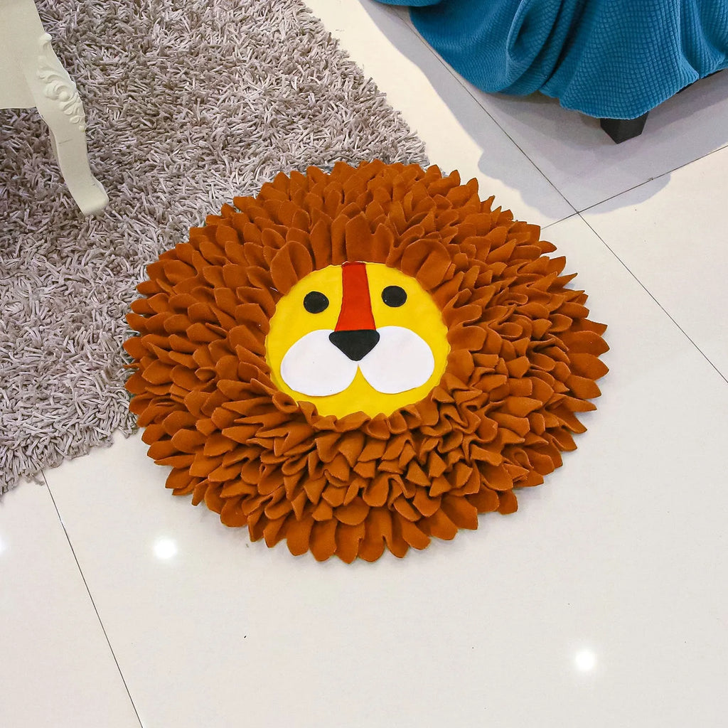 Brown lion design sniffing pad pet toy for dogs and cats, 33cm long