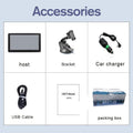 7 inch car GPS navigation device with touchscreen display showing map interface