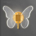 Gold butterfly acrylic wall lamp with three-colour dimming for warm bedside decoration
