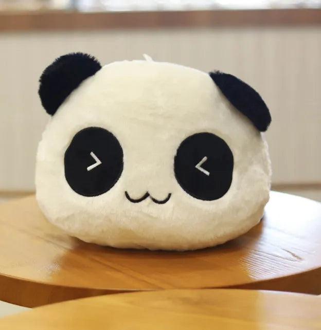 Lying Panda Pillow Large Sleeping Pillow 85cm Stretch Soft Velvet Fabric Down Cotton Fill Triangle-Eye Smile or Round-Eye Laugh Novelty Cushion for Bed Sofa Nap Rest Support