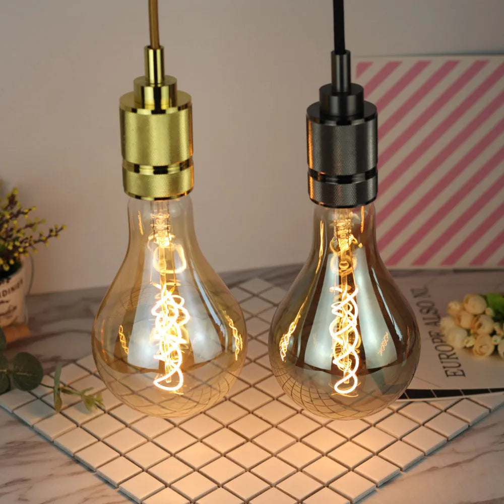 Double helix LED soft light strip in gold spiral finish showing compact size.