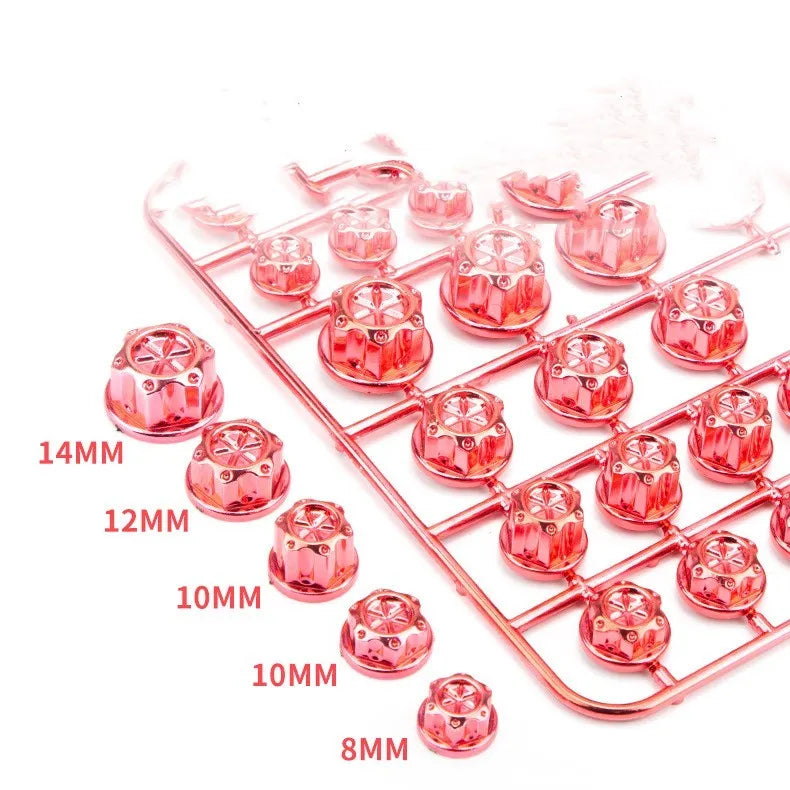 Set of 30 coloured ABS plastic motorcycle screw covers for engine and fairing customisation.