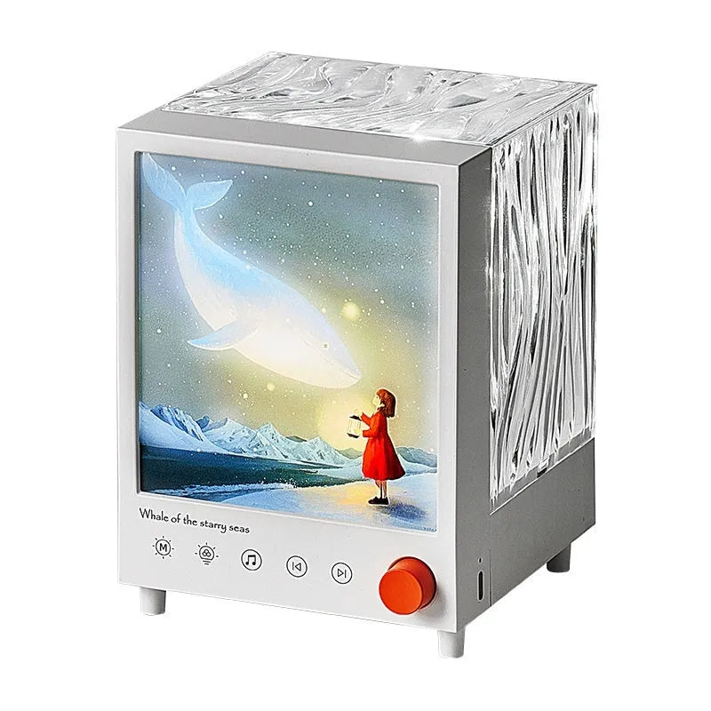 Aurora Treasure Box Star Sea Whale atmosphere projection lamp showing compact design.