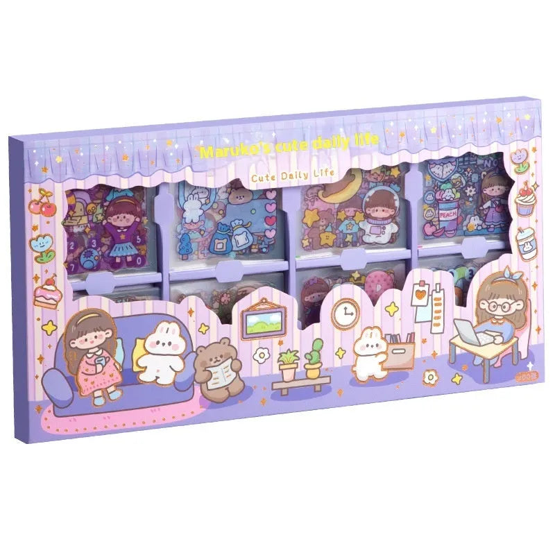 Children's sticker collection notebook with five cute theme packs for creative organisation