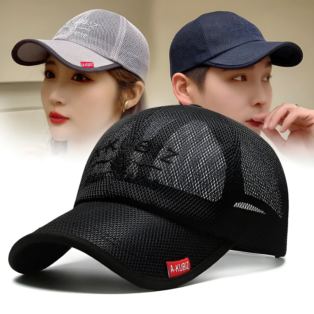 Men's adjustable mesh baseball cap in army green colour with dome crown design