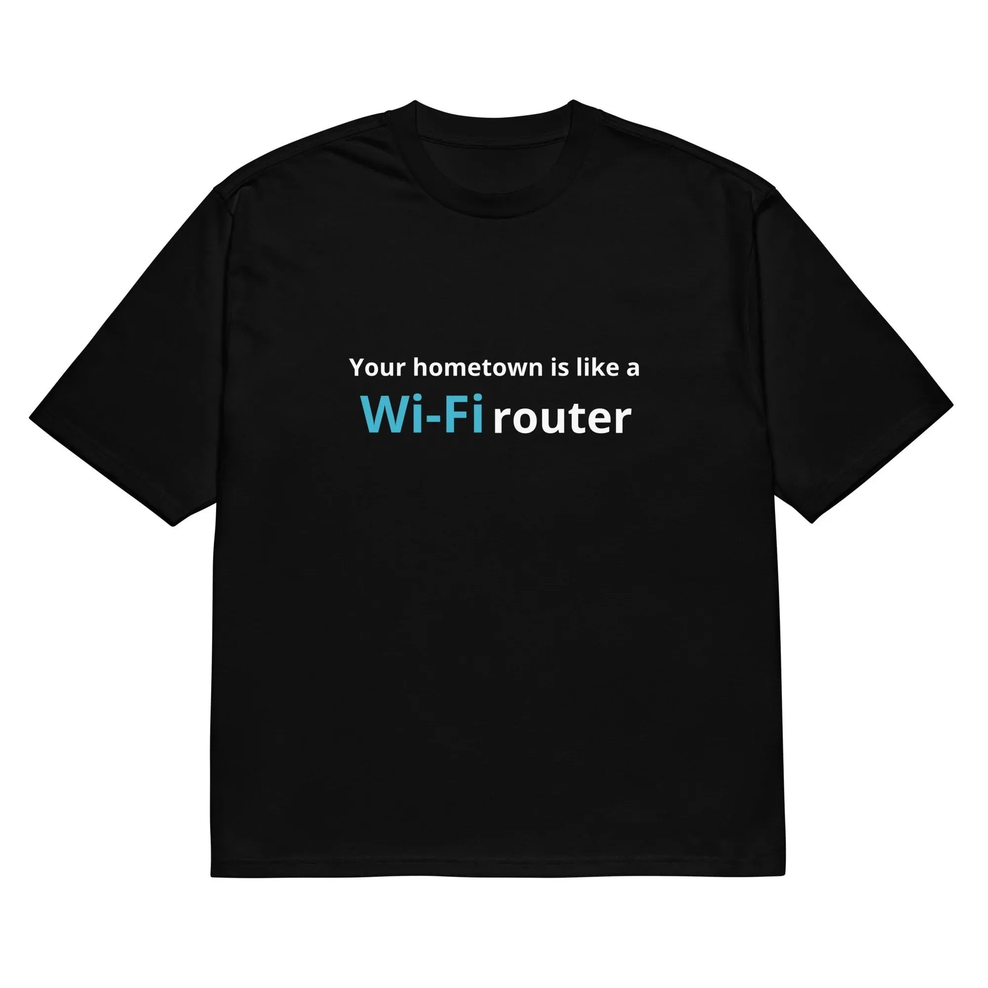 Black men's loose-fit t-shirt with a colourful 3D cartoon print on the front.