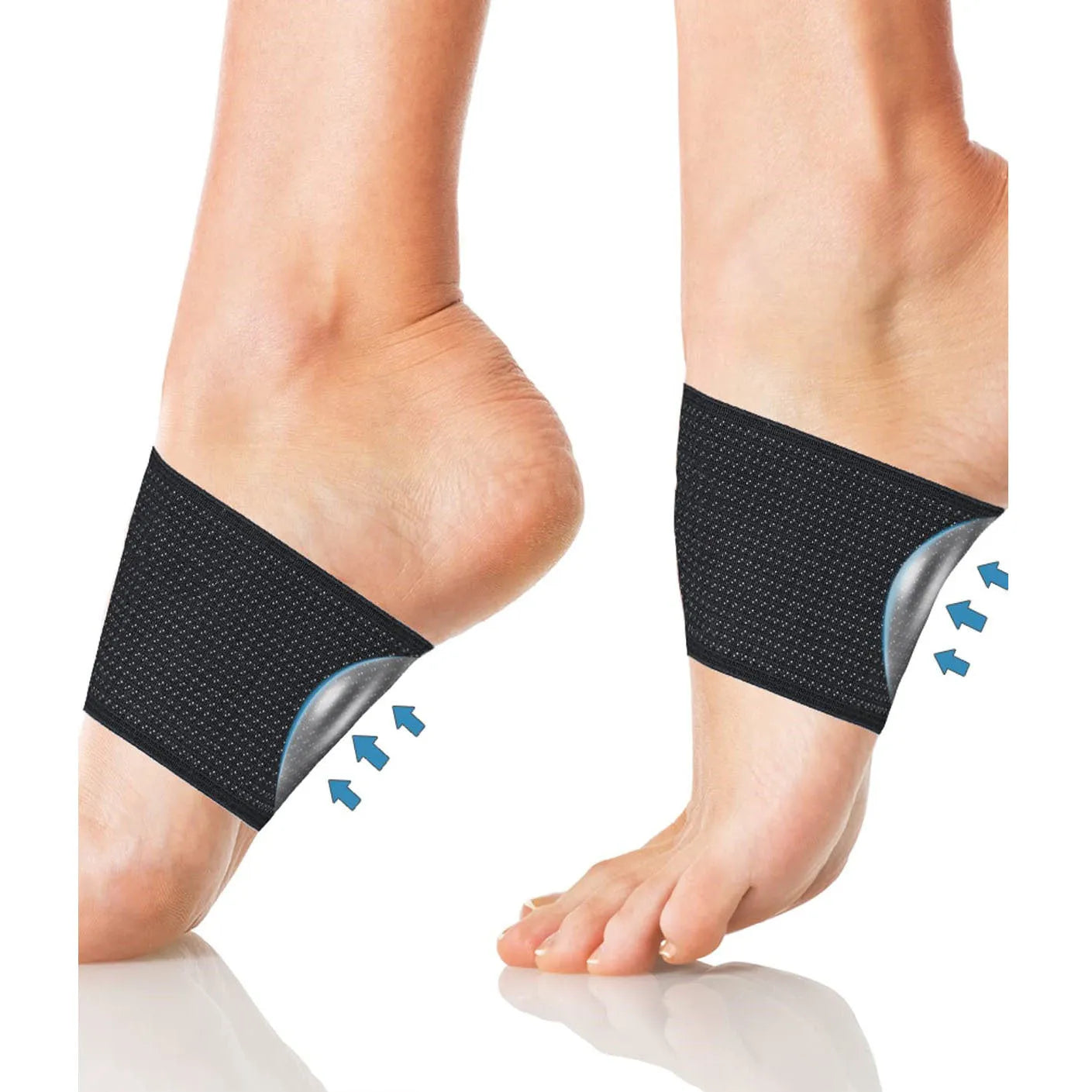 PU elastic foot bandage cover with arch support in ordinary and heart style designs