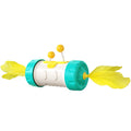 Interactive cat toy with feather ball on stick and separate balance tumbler in multiple colour options