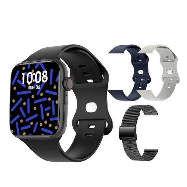 Series 7 smartwatch with NFC door access, IP68 rating, on a wrist showing its colour touchscreen.