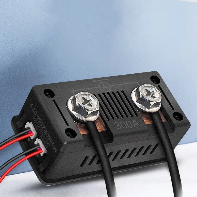 DC digital display voltmeter and ammeter panel meter with wiring on a white background