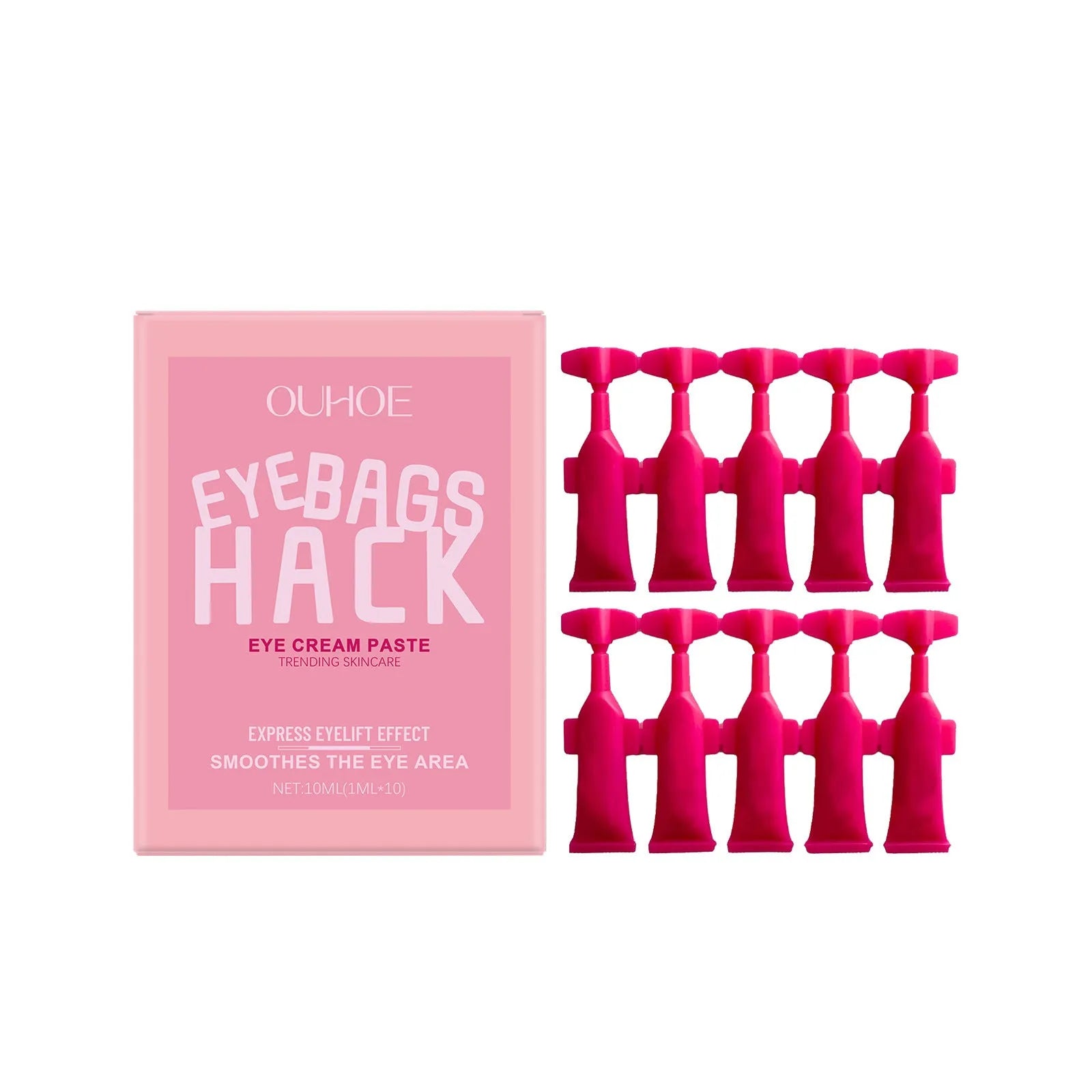 Moisturising eye and neck cream 10ml in ten single-use 1ml sachets with hyaluronic acid