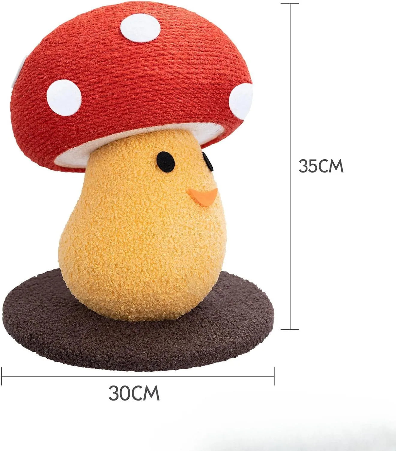 Foldable accordion cat scratcher round mushroom board with cardboard construction