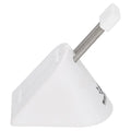 Black and white ABS plastic mouse cable holder for desktop wire management.