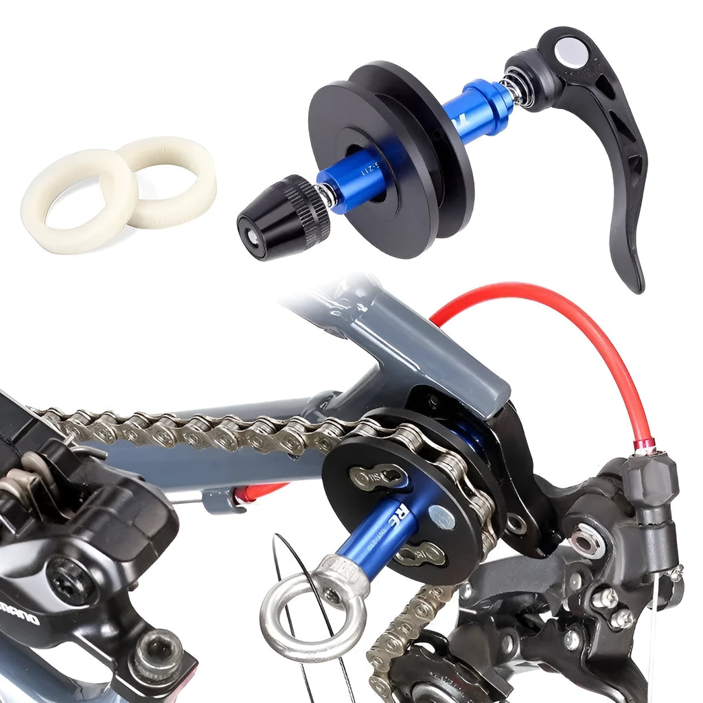 Aluminium bicycle chain holder tool in three versions for washing and tension adjustment