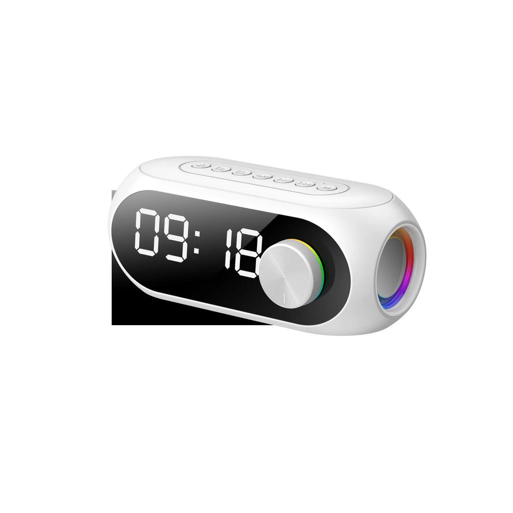 S8 Black Extra Bass portable mini USB speaker on a desk next to a laptop.