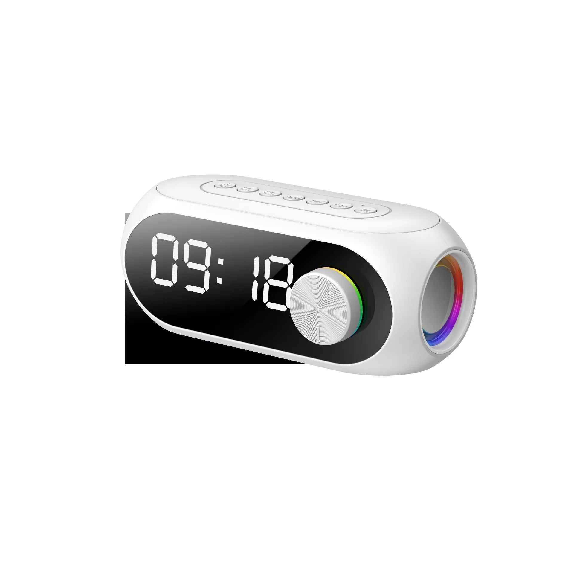 S8 Black Extra Bass portable mini USB speaker on a desk next to a laptop.