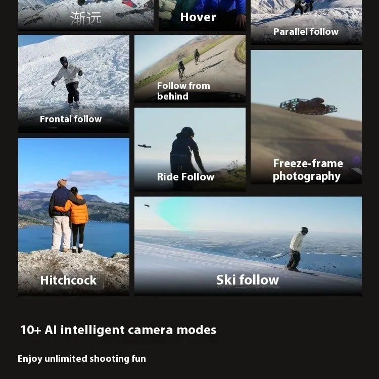 Outdoor travel AI smart camera drone 8k HD anti-shake with intelligent follow